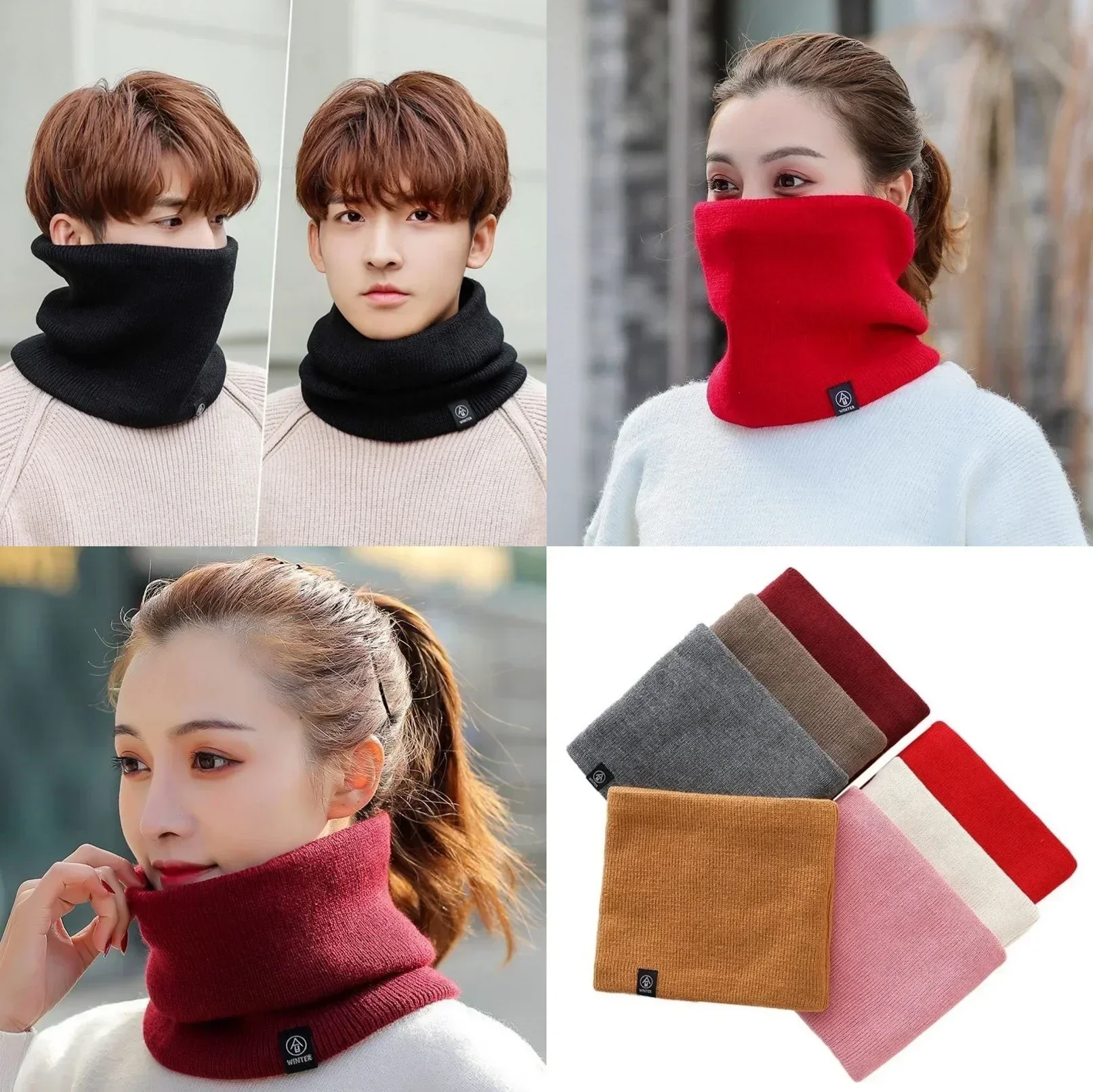 Neck Gaiter Face Cover - Fashion Soft Knitted Neck Warmer, Women/Men