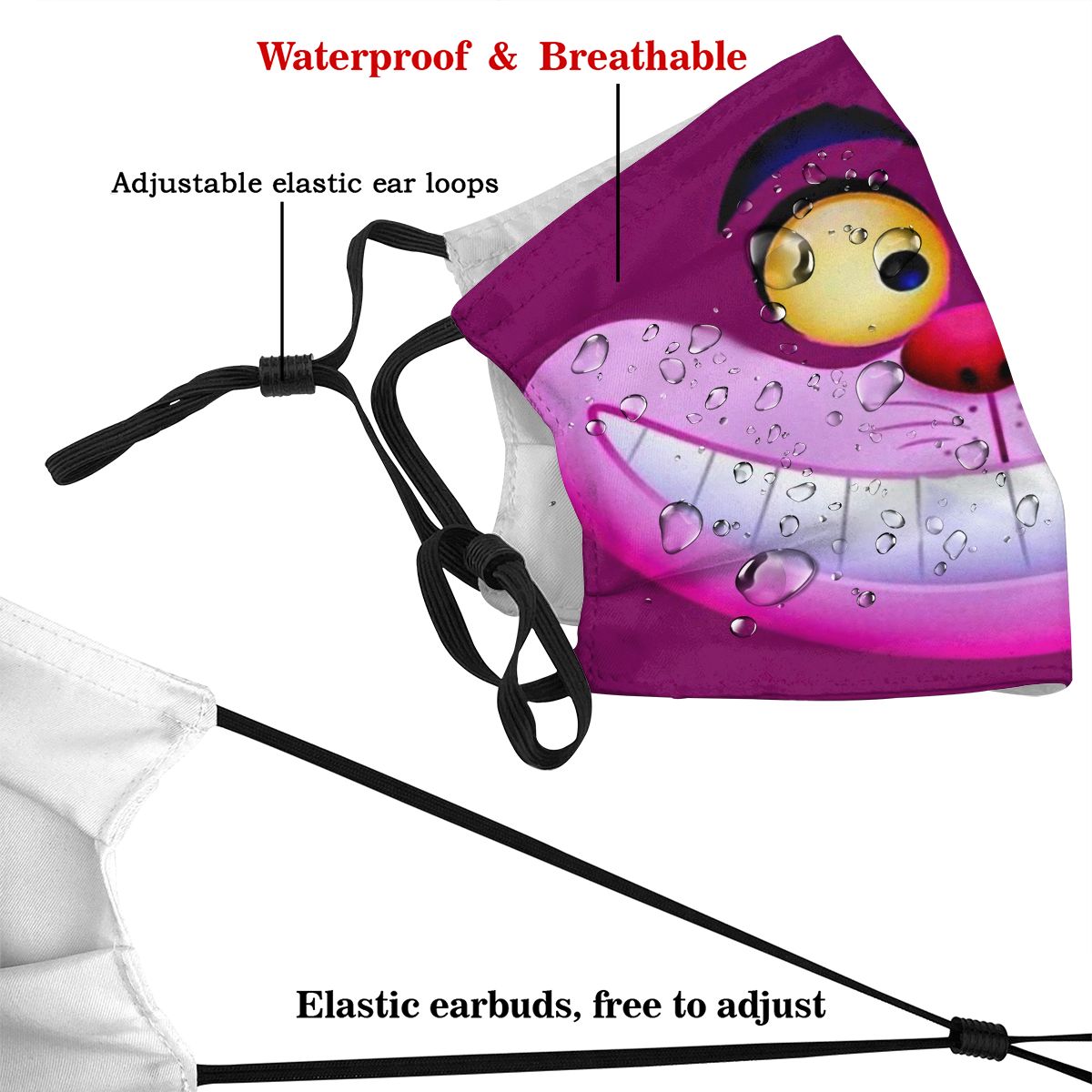Smiling Mouth Face Mask Cheshi - Cloth Face Mask Washable 评论和价格